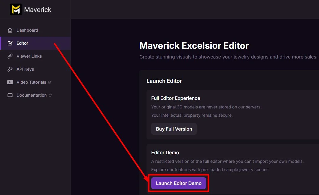 Maverick Excelsior Demo Editor
