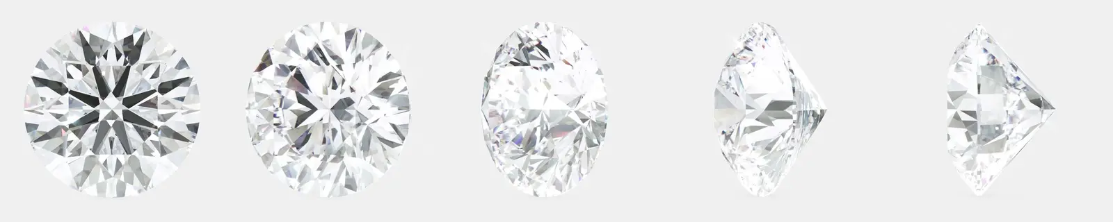 Round brilliant at five angles of rotation