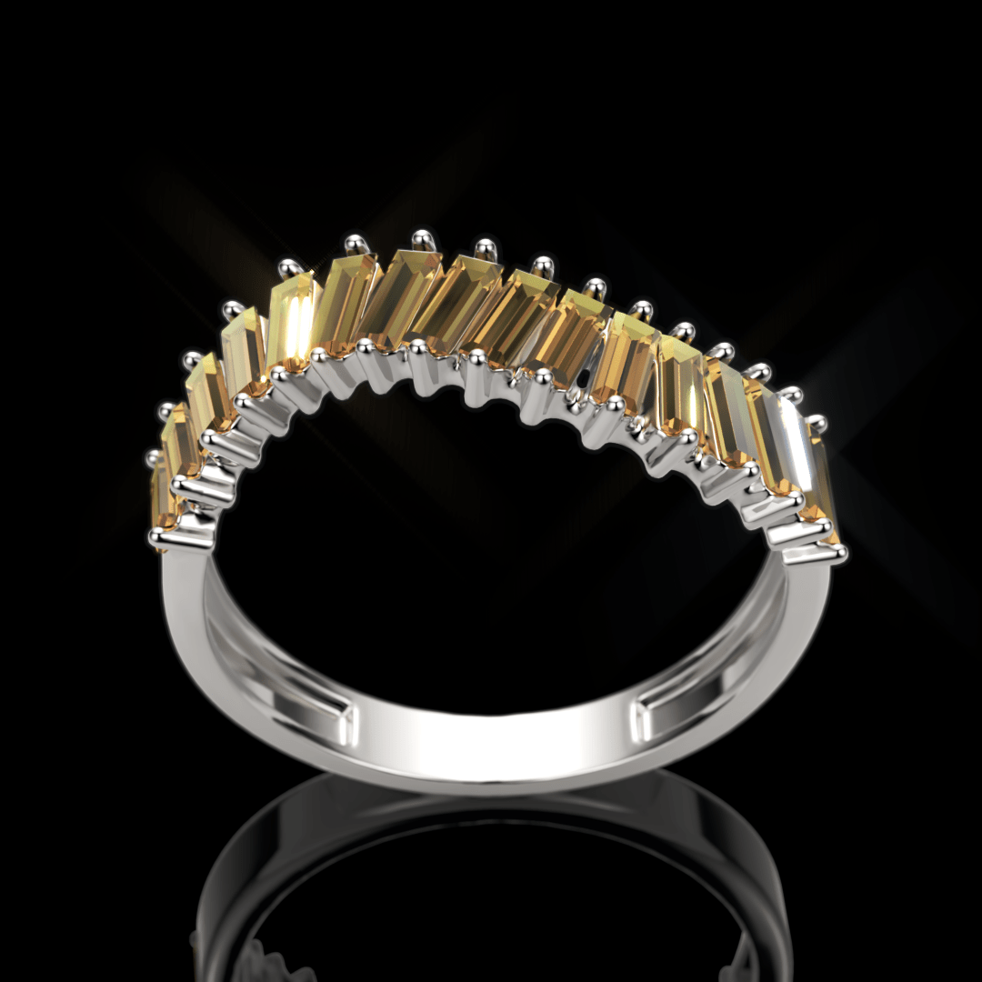 Sunlit Arc, Two-tone Gold / Baguette Diamond